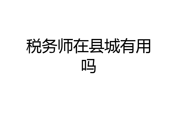 税务师在县城有用吗