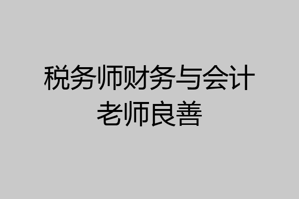 税务师财务与会计老师良善