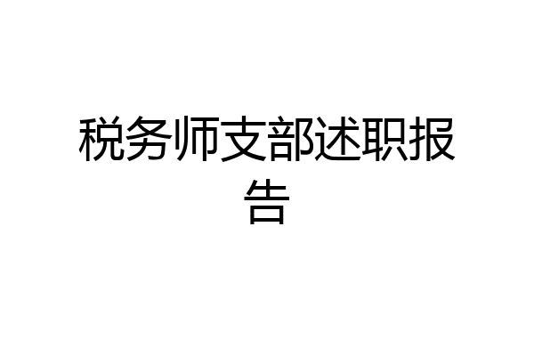 税务师支部述职报告