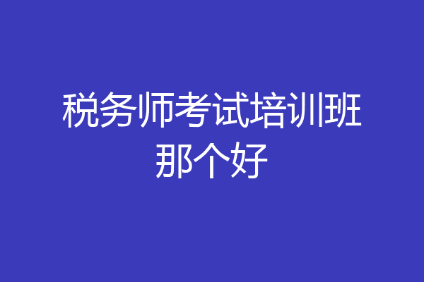 税务师考试培训班那个好