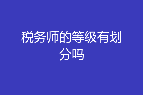 税务师的等级有划分吗