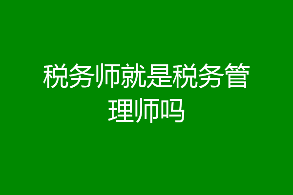 税务师就是税务管理师吗