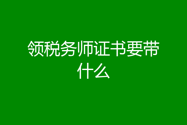 领税务师证书要带什么
