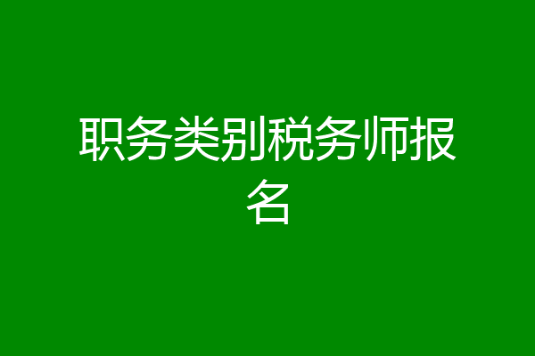 职务类别税务师报名