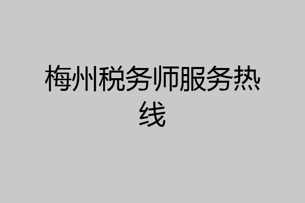 梅州税务师服务热线