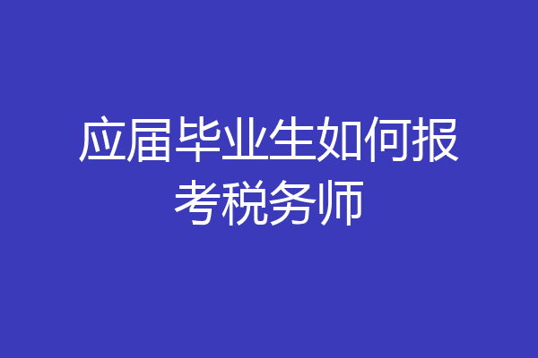 应届毕业生如何报考税务师