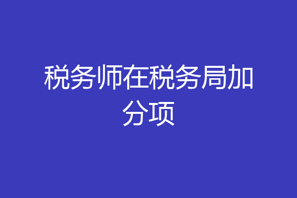 税务师在税务局加分项