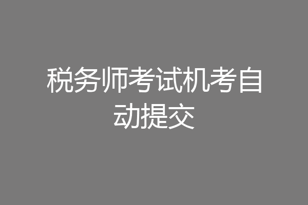 税务师考试机考自动提交
