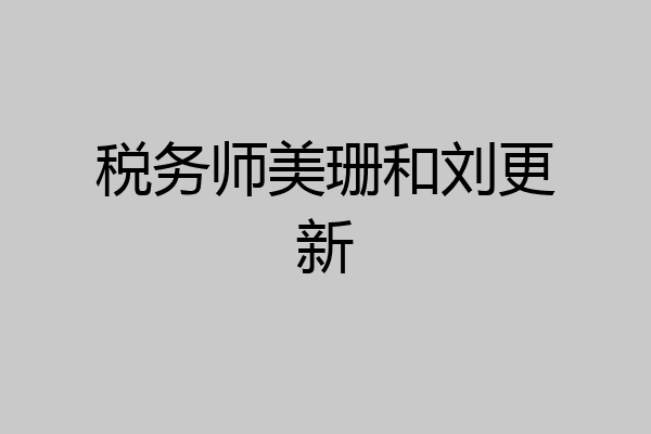 税务师美珊和刘更新