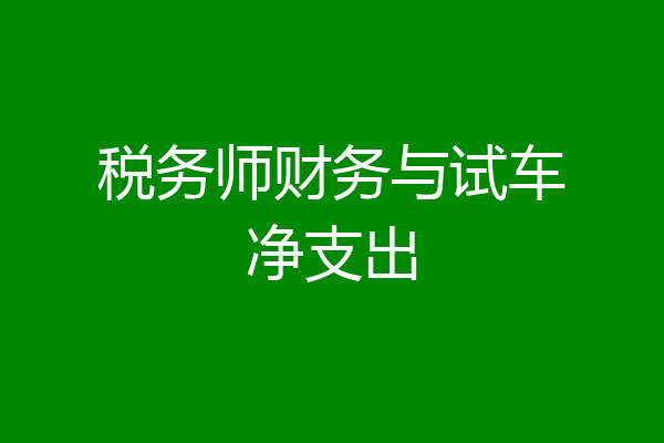 税务师财务与试车净支出