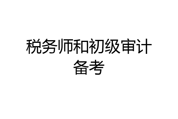 税务师和初级审计备考