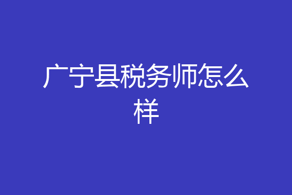 广宁县税务师怎么样