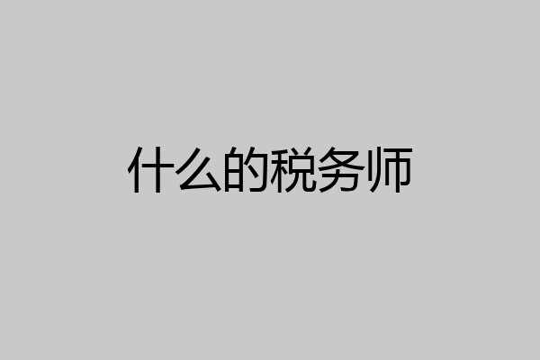 什么的税务师