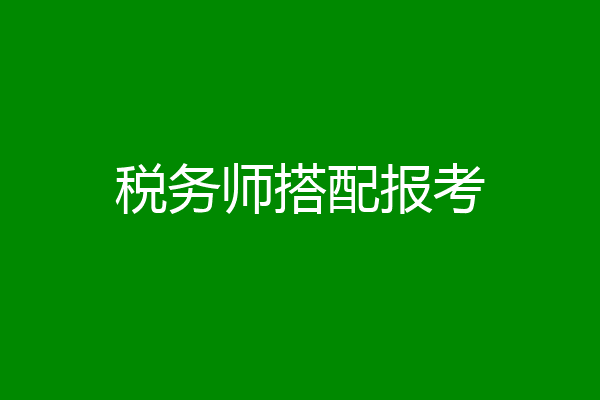 税务师搭配报考