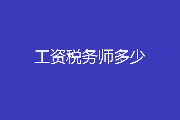 工资税务师多少