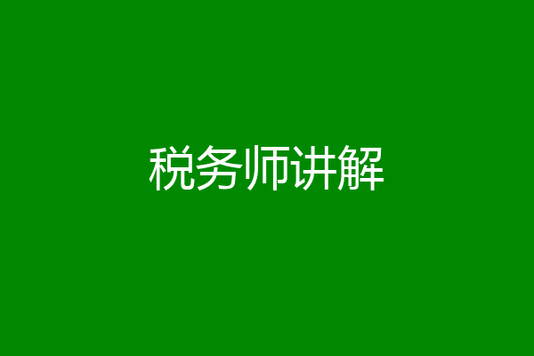 税务师讲解