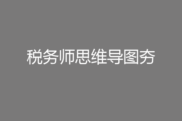 税务师思维导图夯