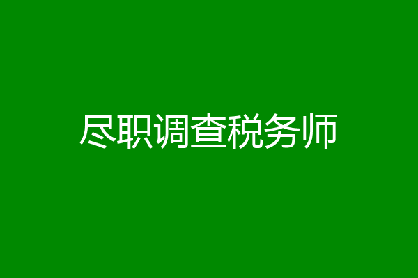 尽职调查税务师