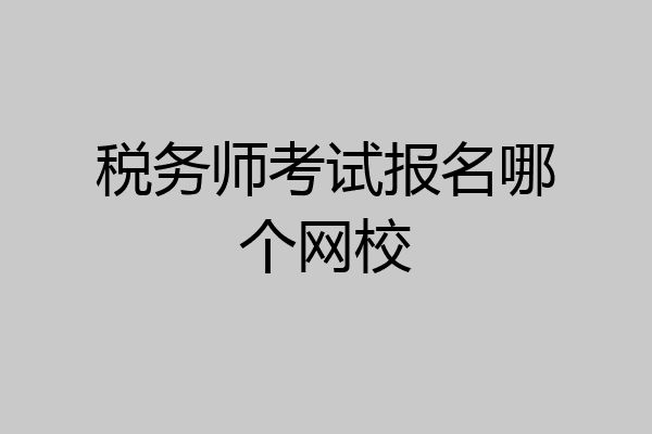 税务师考试报名哪个网校