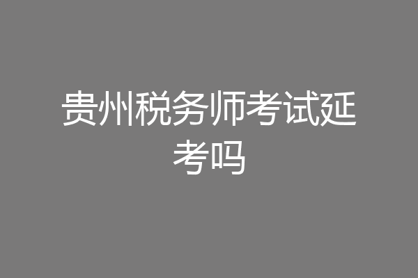 贵州税务师考试延考吗