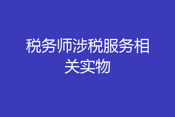 税务师涉税服务相关实物