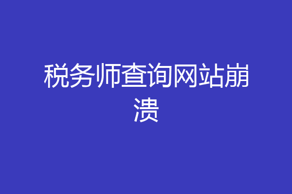 税务师查询网站崩溃