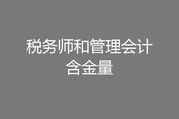 税务师和管理会计含金量