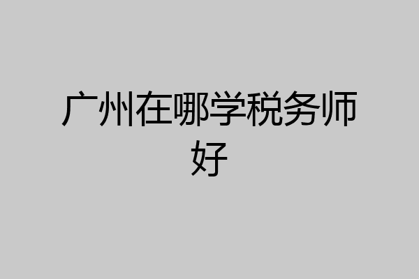广州在哪学税务师好