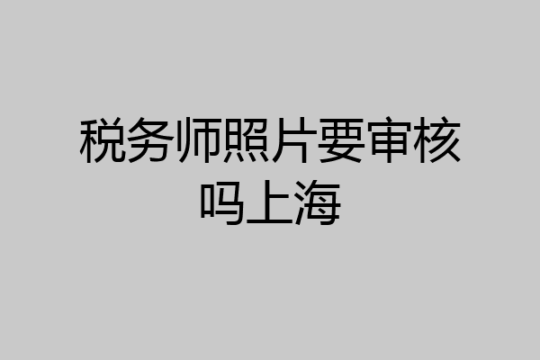 税务师照片要审核吗上海