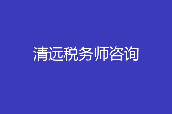 清远税务师咨询