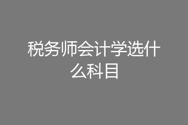 税务师会计学选什么科目