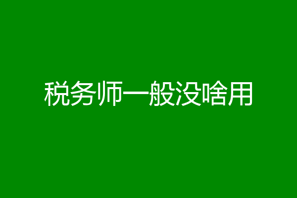 税务师一般没啥用