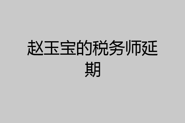 赵玉宝的税务师延期