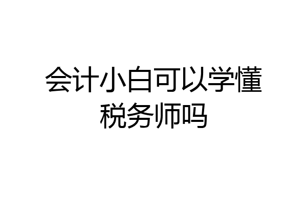 会计小白可以学懂税务师吗