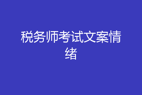 税务师考试文案情绪