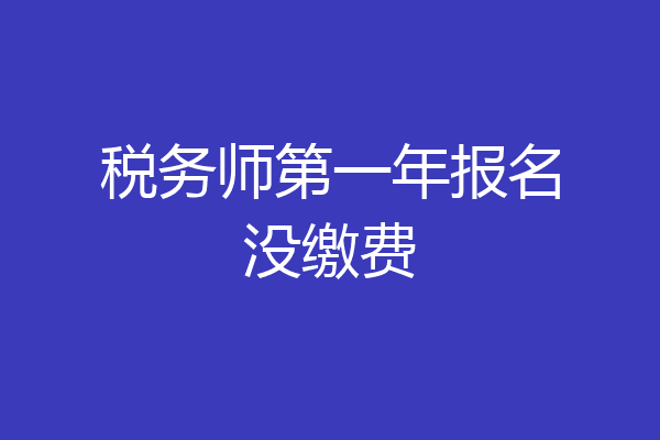 税务师第一年报名没缴费