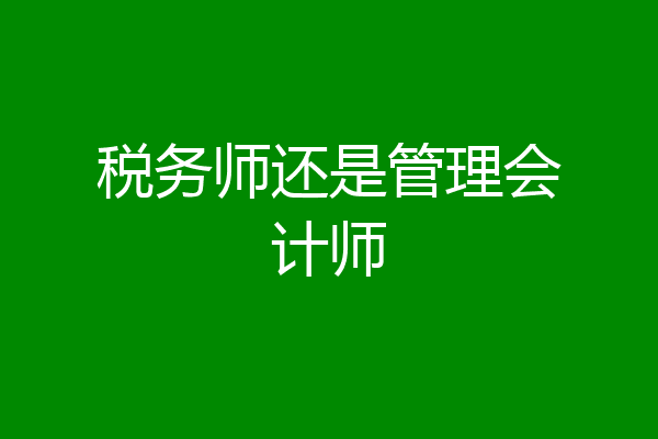 税务师还是管理会计师