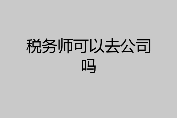 税务师可以去公司吗