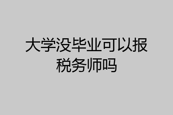 大学没毕业可以报税务师吗