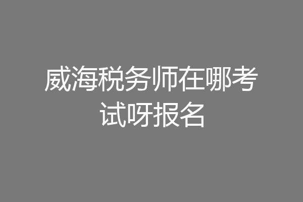 威海税务师在哪考试呀报名