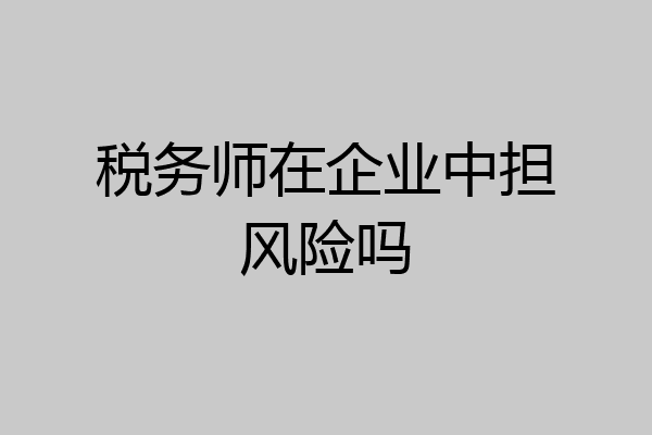 税务师在企业中担风险吗