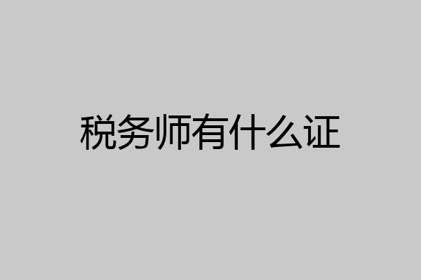税务师有什么证