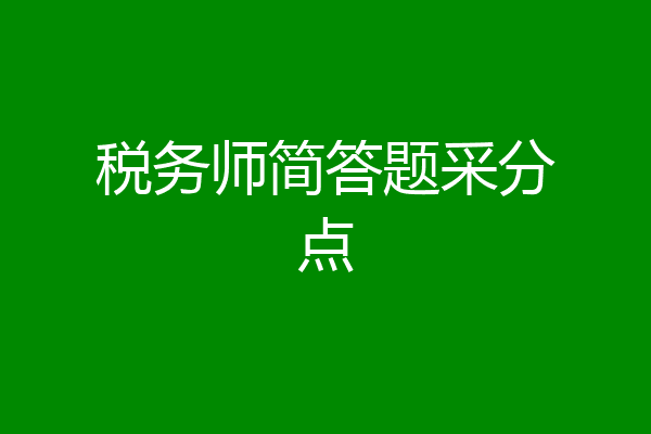 税务师简答题采分点