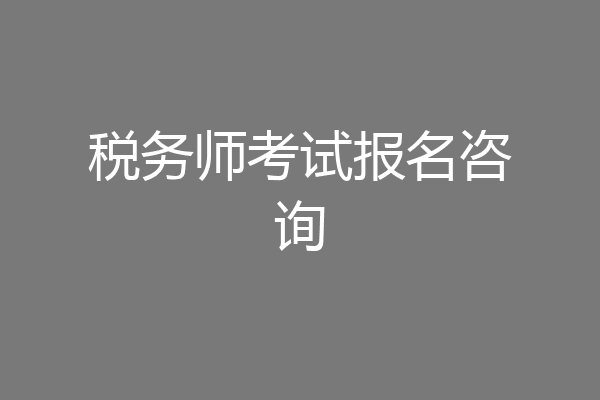 税务师考试报名咨询