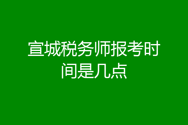 宣城税务师报考时间是几点