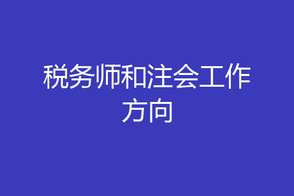 税务师和注会工作方向