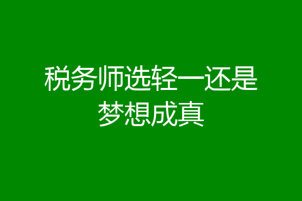 税务师选轻一还是梦想成真
