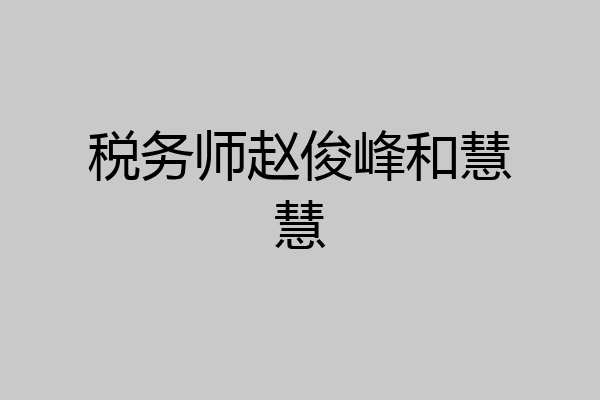 税务师赵俊峰和慧慧