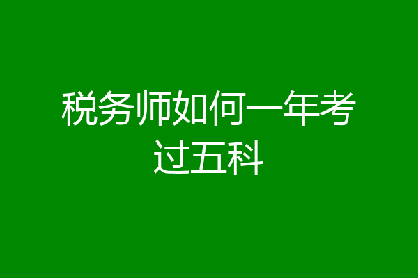 税务师如何一年考过五科