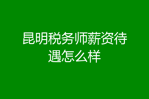 昆明税务师薪资待遇怎么样